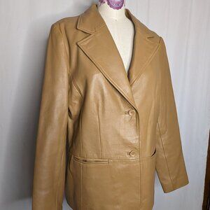 Old Navy Faux Leather Brown Blazer